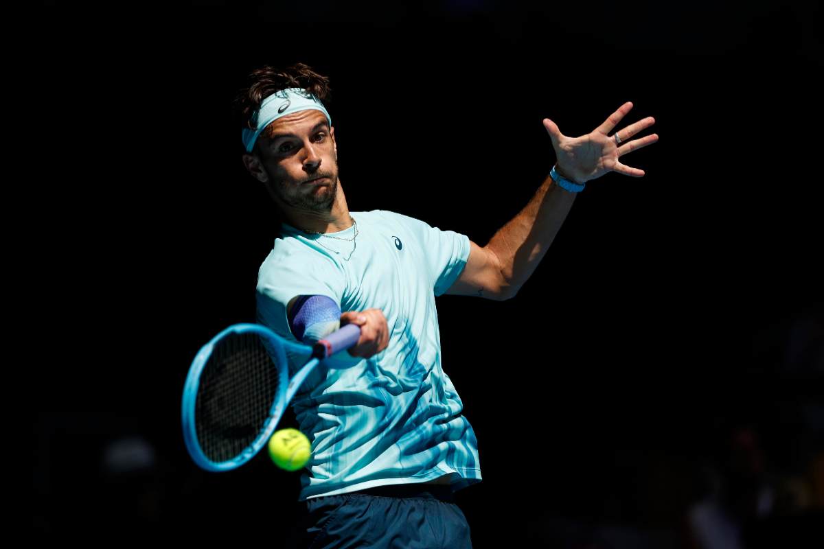 Lorenzo Musetti in campo all'Australian Open