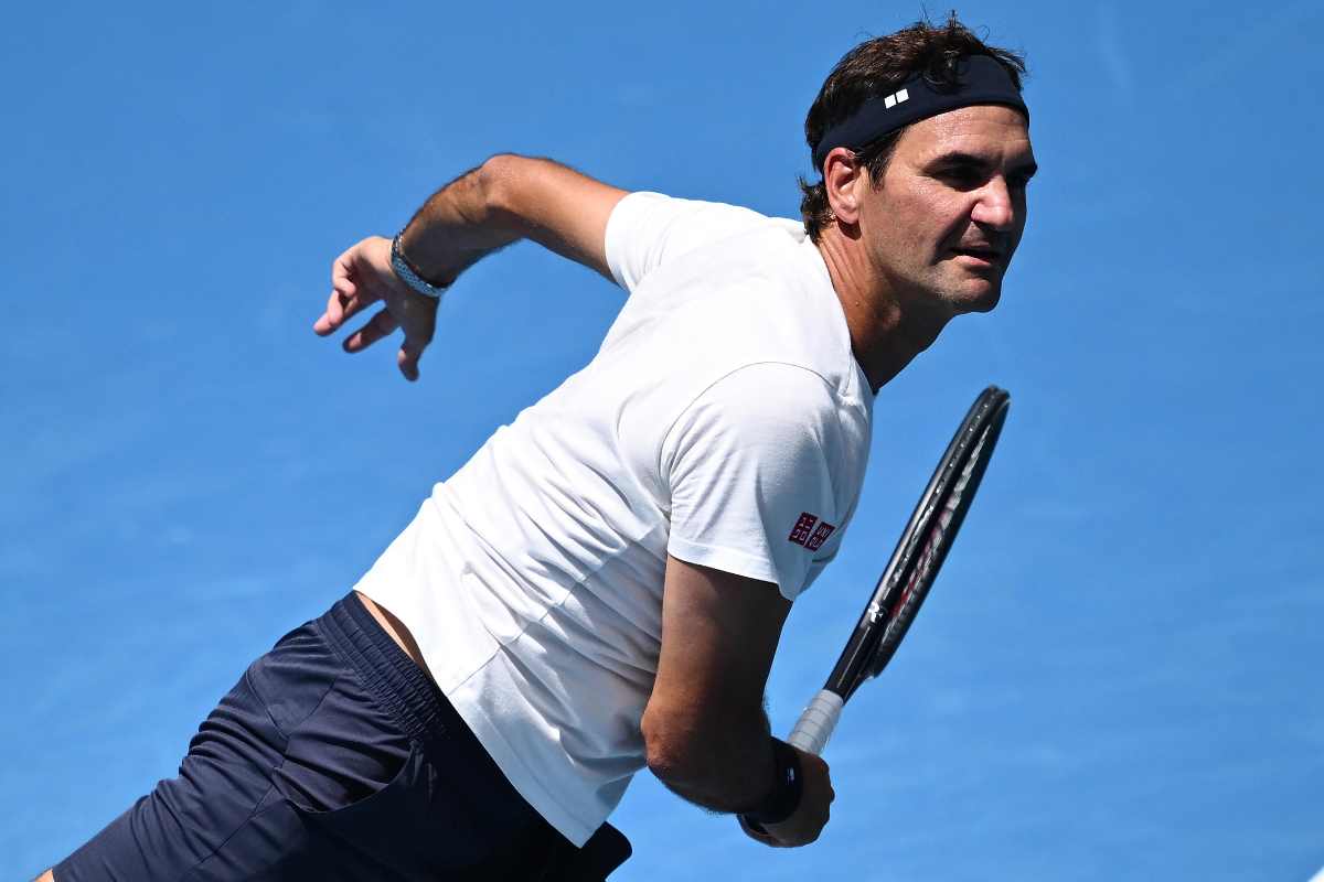 Roger Federer in campo