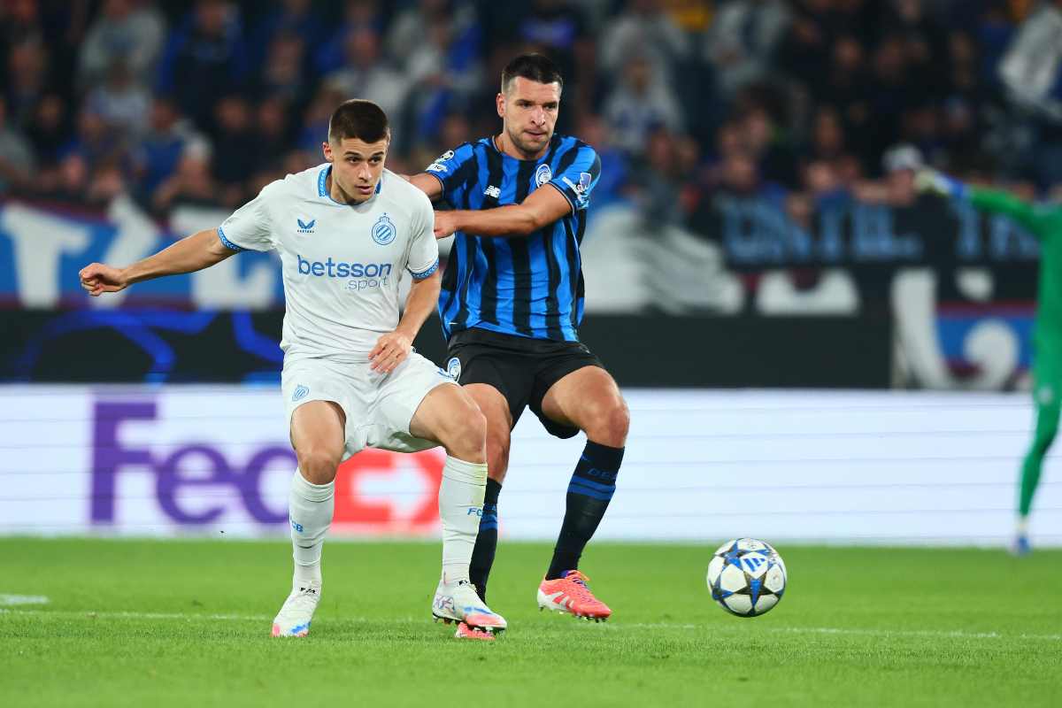 Tresoldi in azione in Atalanta-Bruges di Champions