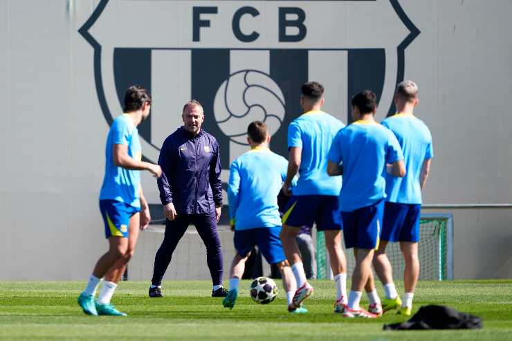 Il Barcellona in allenamento