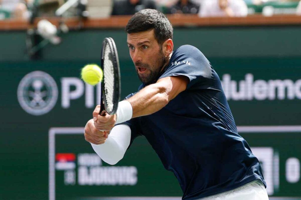 Novak Djokovic in azione