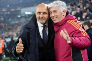 Spalletti e Gasperini abbracciati