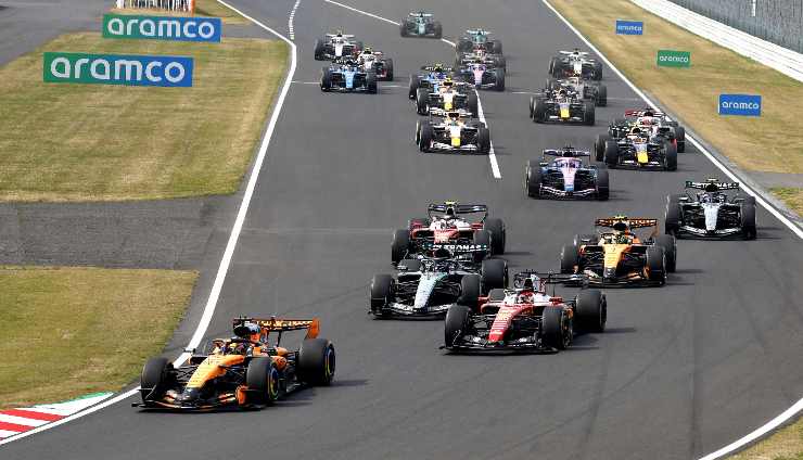 Le monoposto di Formula 1 al via