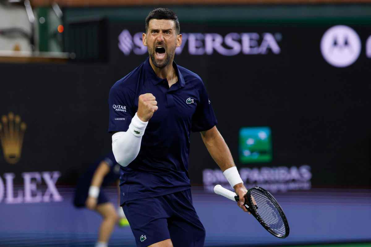 Novak Djokovic esulta dopo unpunto