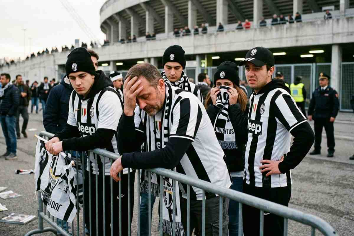 Tifosi Juventus delusi -immagine generata con IA