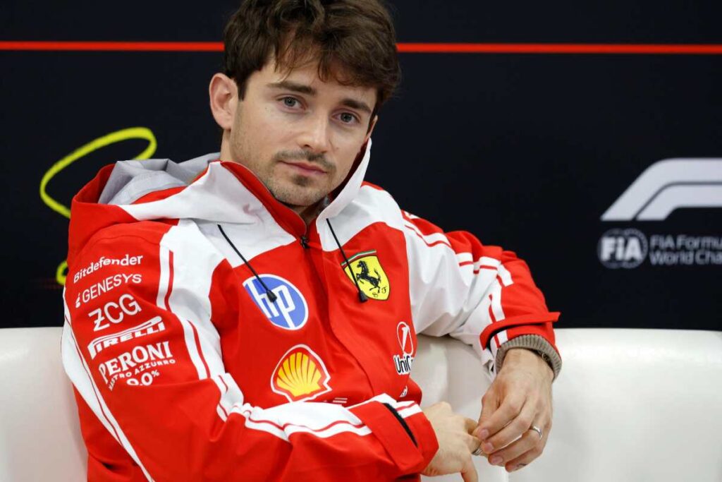 Leclerc in conferenza stampa